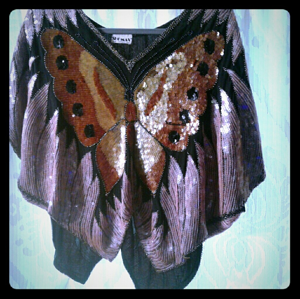 Stunning original silk and sequin Showmax top
